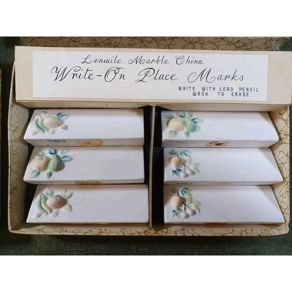 Lenwile‎ Marble China Write-On Place Marks Ardalt Lot Of 2 Sets Of 6